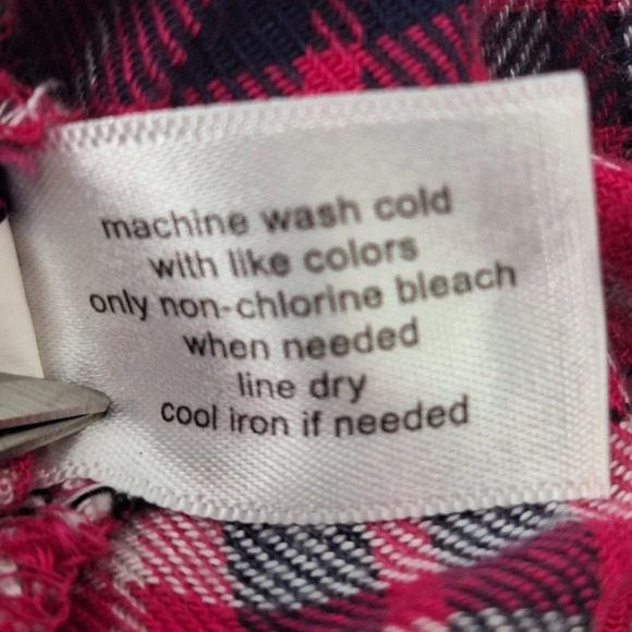 Lane Bryant Plaid Flannel Sz 18 Roll Tab Sleeves High Low Ruffle Hem Popover Top - Picture 16 of 16